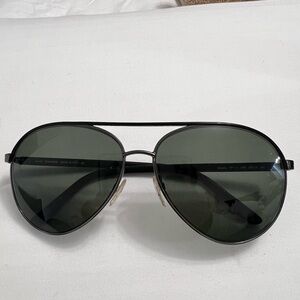 Tom Ford Black and gunmetal Aviator sunglasses in original case
